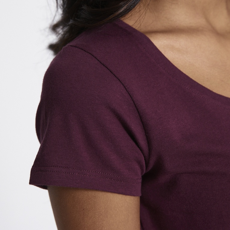 Basic scoop neck tee "Filippa" Plum